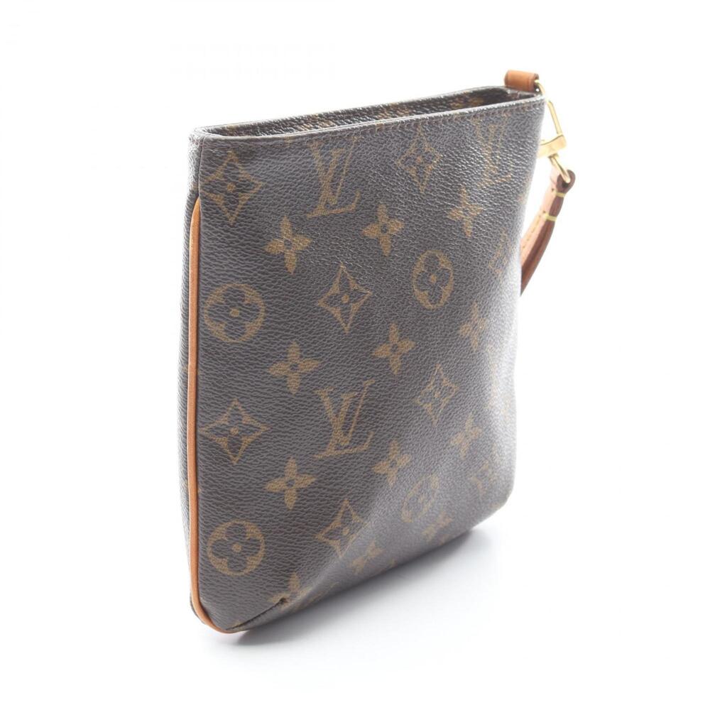 LOUIS VUITTON Authentic Brown Monogram Leather Pouch - Picture 2 of 12